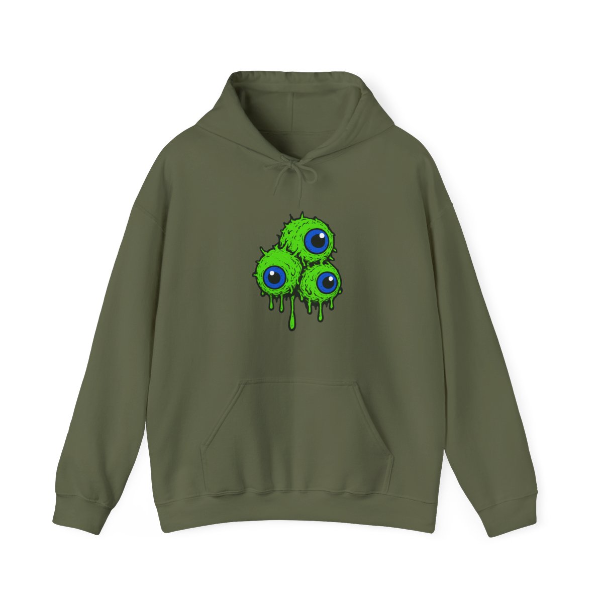 Eerie Dripping Septic Eyes Horror Graphic Hoodie